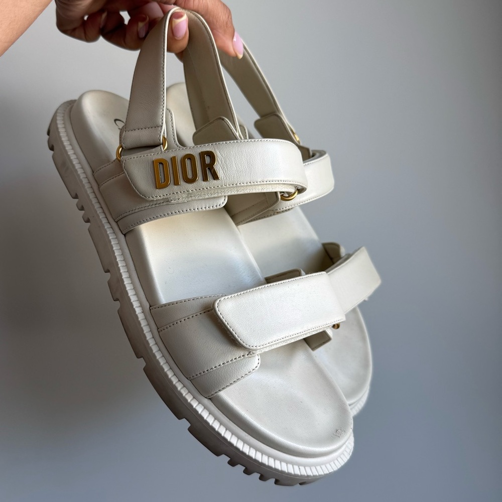 Dior Dioract Sandal White Lambskin Size 40